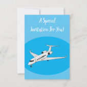 プライベートジェット漫画イラストレーション 招待状 (裏面)