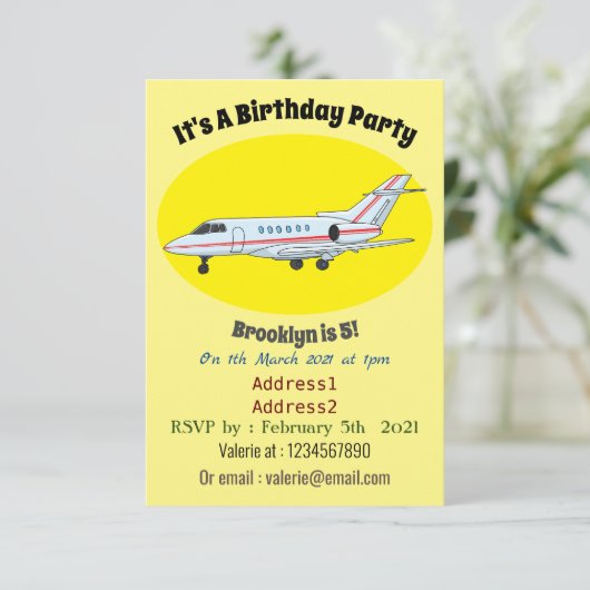 プライベートジェット漫画イラストレーション 招待状 (スタンド正面)