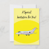 プライベートジェット漫画イラストレーション 招待状 (裏面)