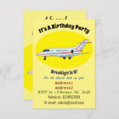 プライベートジェット漫画イラストレーション 招待状 (正面/裏面)