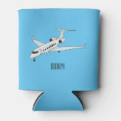 プライベートジェット漫画イラストレーション 缶クーラー (正面)