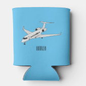 プライベートジェット漫画イラストレーション 缶クーラー (裏面)