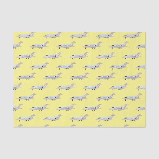 プライベートジェット漫画イラストレーション 薄葉紙 (正面)