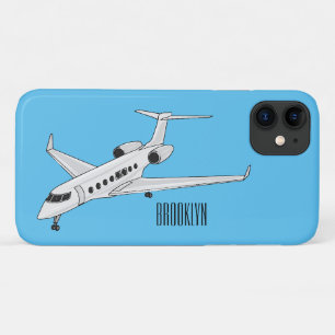 プライベートジェット漫画イラストレーション iPhone 11 ケース