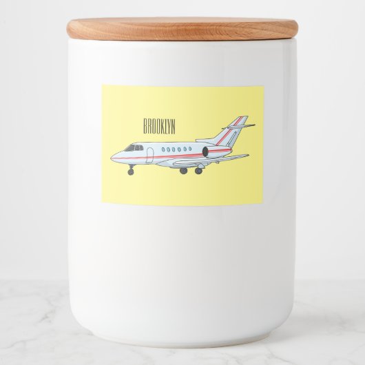 プライベートジェット漫画イラスト フードラベル (正面)