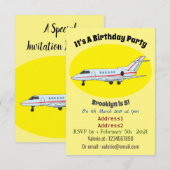 プライベートジェット漫画イラスト 招待状 (正面/裏面)