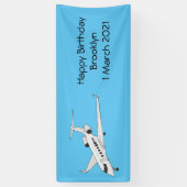 プライベートジェット漫画イラスト 横断幕 (縦)