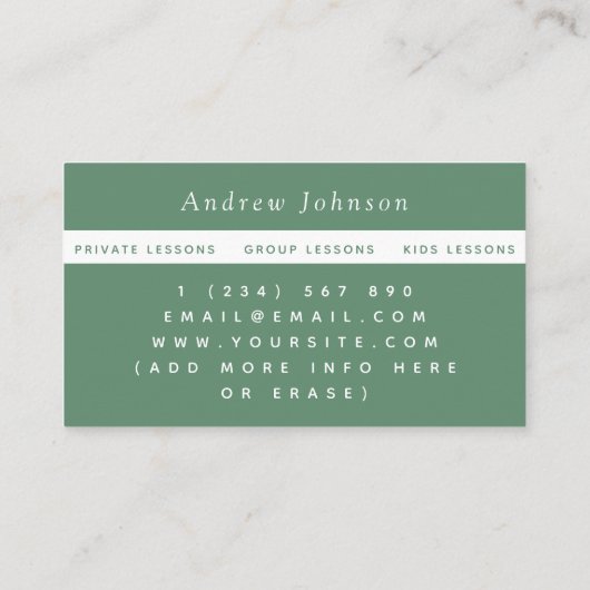 プライベートテニスコースモダンコートイラストレーション 名刺 (裏面)