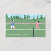 プライベートテニスコースモダンコートイラストレーション 名刺 (正面)