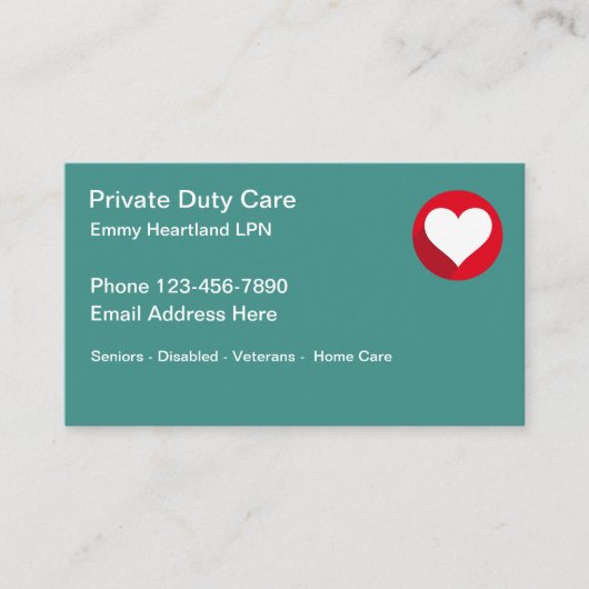 プライベートデューティナースホーム気に 名刺 (正面)