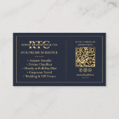 プライベートドライバー シャフール 送迎 ダークブルー VIP 名刺 (裏面)