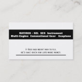 プライベートパイロット 名刺 (裏面)