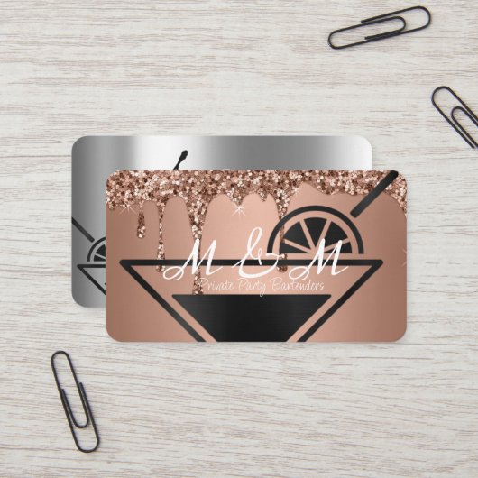 プライベートパーティーバーテンダーのためのあなたの特別なイベント 名刺 (正面/裏面インサイチュ)