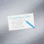 プライベートホームチューターブルーペンシル&ライニング紙 マグネット名刺 (インサイチュ)