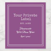 プライベートラベル自家製ワイルドプラムワイン ワインラベル (シングルラベル)