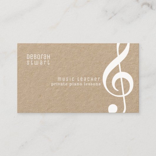 プライベートレッスンミュージック先生ラスティッククラフト 名刺 (正面)