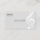 プライベートレッスンミュージック先生淡い色のグレー 名刺 (正面)