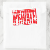 プライベートレッドゴム印紙効果 長方形シール (バッグ)