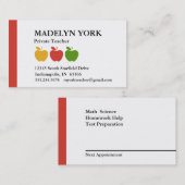 プライベート先生家庭教師 予約カード (正面/裏面)