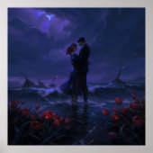 プライベート・エンブレイス – ロマンチックな印象主義アート ポスター (正面)