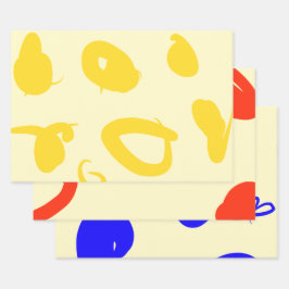 プライマリカラーセットラッピング紙フラットシート ラッピングペーパーシート