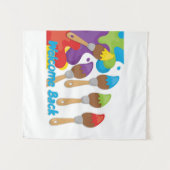 プライマリカラー付きウェルカムバックペイントブラシ タペストリー (正面(横))