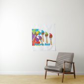 プライマリカラー付きウェルカムバックペイントブラシ タペストリー (インサイチュ)