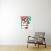 プライマリカラー付きウェルカムバックペイントブラシ タペストリー (インサイチュ(横))