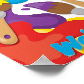 プライマリカラー付きウェルカムバックペイントブラシ ポスター (角)