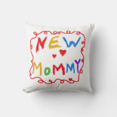 プライマリカラー文字新しいママの贈り物 クッション (正面)
