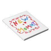 プライマリカラー文字新しいママの贈り物 ノートパッド (アングル)