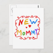 プライマリカラー文字新しいモミーTシャツ ポストカード (正面/裏面)