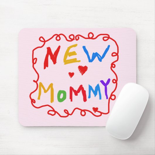プライマリカラー文字新しいモミーTシャツ マウスパッド (マウス)