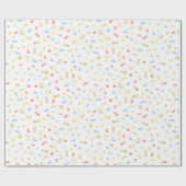 プライマリカラー紙吹雪誕生日ラップ紙 ラッピングペーパー (フラット)