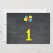 プライマリカラー誕生日ガールズボーイズ1stワン招待状 招待状 (裏面)