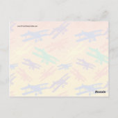 プライマリカラー ヴィンテージ複葉機 航空機パターン ポストカード (裏面)