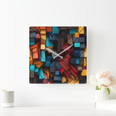 プライマリキューブ スクエア壁時計 (ホーム)