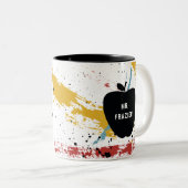 プライマリブラシストローク抽象芸術アート先生Apple ツートーンマグカップ (正面右)