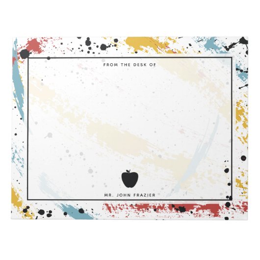 プライマリブラシストローク抽象芸術アート先生Apple ノートパッド (正面)