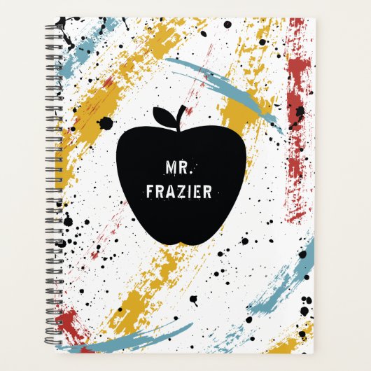 プライマリブラシストローク抽象芸術アート先生Apple プランナー手帳 (正面)