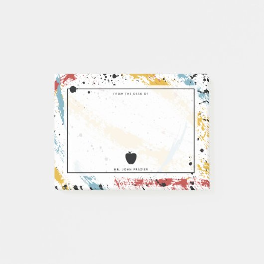 プライマリブラシストローク抽象芸術アート先生Apple ポストイット (正面)