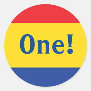 プライマリーカラーズキッズバースデーパーティー ラウンドシール