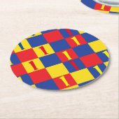 プライマリーカラーズキッズバースデーパーティー ラウンドペーパーコースター (アングル)