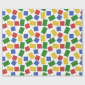 プライマリーカラートイ建物ブリックパターンプリント ラッピングペーパー (フラット)