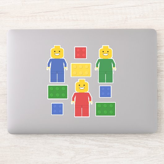 プライマリーカラートイ建物レンガと姿 シール (コンピューター)