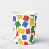 プライマリーカラートイ建物レンガ誕生日パーティー 紙コップ (左)