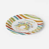 プライマリーカラーボホレインボーベビーシャワー ペーパープレート (アングル)