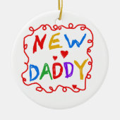 プライマリーカラー新しいパパのプレゼント セラミックオーナメント (正面)