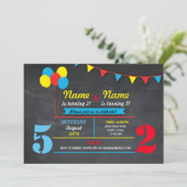 プライマリーカラー誕生日ガールズボーイズ任意の年齢招待状 招待状 (スタンド正面)