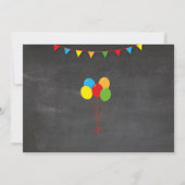 プライマリーカラー誕生日ガールズボーイズ共同フォト 招待状 (裏面)